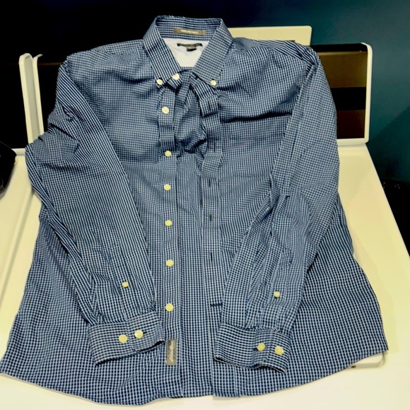 COPY - Men’s Blue Dress Shirt Eddie Bower - Picture 1 of 2